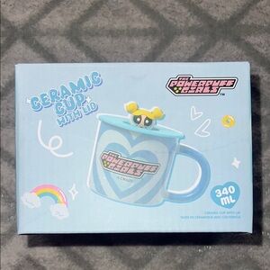 Powerpuff Girls Ceramic Cup with Lid - Blue